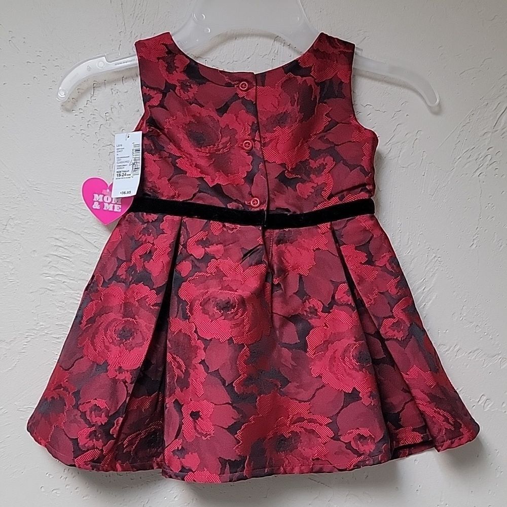 CHILDREN'S PLACE MOMMY & ME CLASSIC RED FLORAL JACQUARD PLEATED DRESS - NEW - Picture 7 of 9